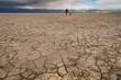 © Cavan Images - father and son walking in a dry lake bed in antelope island Utah
