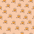 © Elen - Seamless pattern with coffee.Sketch pattern. Abstract art background vector. Coffee print.