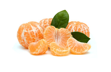 Sticker - Ripe mandarin citrus isolated tangerine mandarine orange on white background.