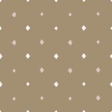 Vector Drawn Ecru Pink Boho Diamond Repeat Pattern