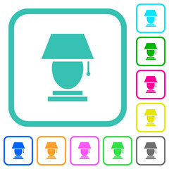 Poster - Table lamp vivid colored flat icons