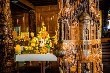 Wat Sangkhathan temple on water in Nonthaburi, Thailand