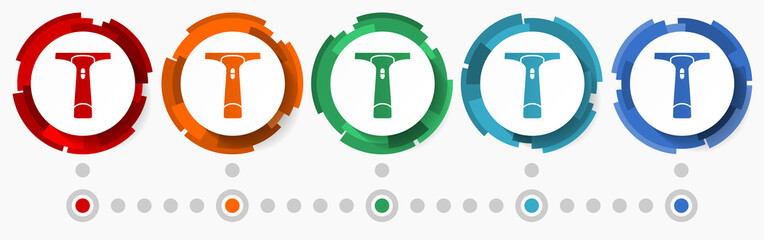 Aufkleber - Window vacuum cleaner concept vector icon set, flat design pointers, infographic template