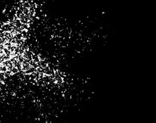 Exploding Glass Fine Shards And Pieces.isolated On Black Background