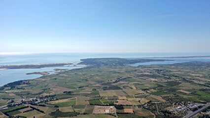 Wall Mural - survol des corbières dans le sud de la France et vue sur la méditerranée