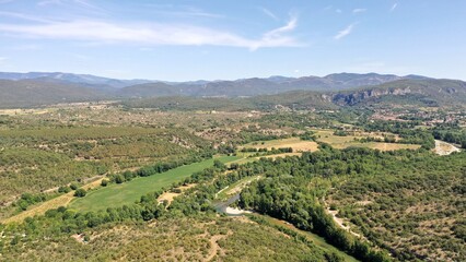 Sticker - survol de la rivière Hérault dans le sud de la France face aux cévennes