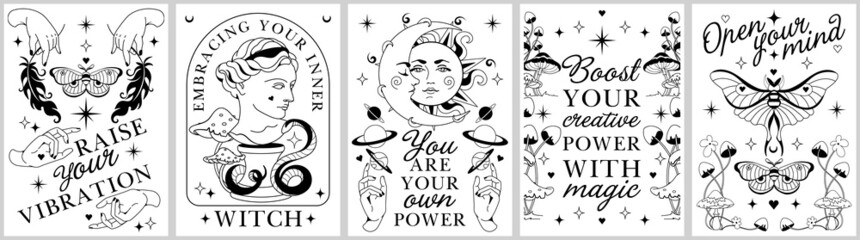 silhouette vintage prints for t-shirt, tee, celestial affirmations .alchemy sacred posters with insp