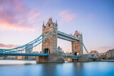 Fototapeta Londyn - London Tower Bridge  at the sunset 
