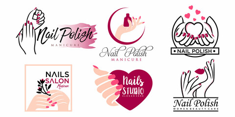 Vector logo design for manicure and nails salon