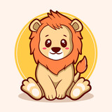 Fototapeta Dinusie - Cute Lion Cartoon Illustration