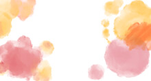 Watercolor Pastel Pink Rose Red Soft Color Painting Drops And Stroke Banner