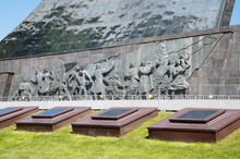 Moscow, Russia - June 8, 2022: Bas-relief At The Monument To The "Conquerors Of Space" On The Cosmonauts Alley