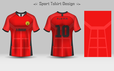 Sticker - Football Jersey Geometric Pattern Mockup Template Sport T-shirt Design