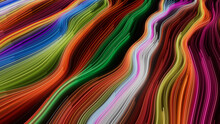 Colorful Neon Lights Background With Orange, Pink And Green Swirls. 3D Render.