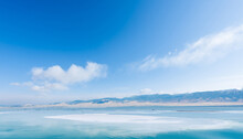 Sky Mirror Blue Sky White Cloud Qinghai Lake