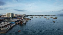Kota Kinabalu, Sabah Malaysia – June 14, 2022: The Waterfront And Esplanade Area Of Kota Kinabalu City Centre