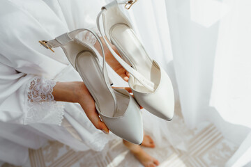 Wall Mural - white wedding shoes