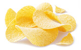 Fototapeta Kawa jest smaczna - Delicious potato chips isolated on white background.
