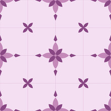 Lovely Warm Color Flowers Seamless Pattern, Purple Flowers In Warm Tone On A Purple Background Looks Beautiful.