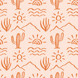 Fototapeta Boho - Aztec South western Cacti simple boho seamless pattern