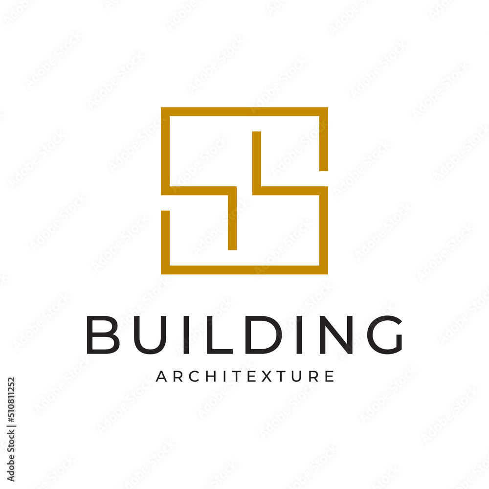 Architecture logo design with initial letter S vector illustration ...