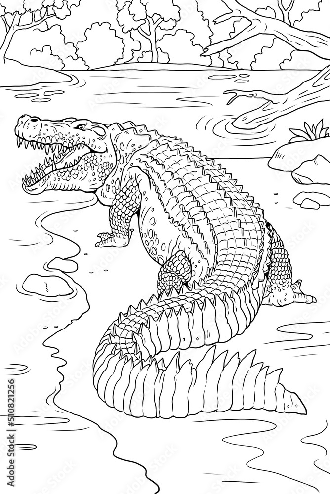 Prehistoric extinct alligator - Deinosuchus. Terrible crocodile ...