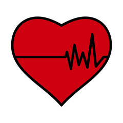 Sticker - Icon Of Heart With Cardio Diagram