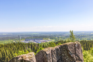 Wall Mural - Rocks with a scenic landscape view