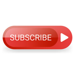 Wall Mural - red button subscribe social media video player channel, icon drawing