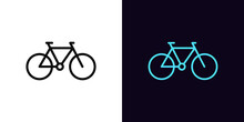 Outline Bike Icon With Editable Stroke. Linear Bicycle Silhouette, Road Cycle Pictogram. Bike Rent, Bicycle Rides