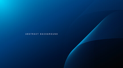 Canvas Print - abstract modern blue gradient background with glowing wavy lines. futuristic technology concept. dyn