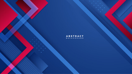 Wall Mural - Modern blue red banner geometric shapes corporate abstract technology background. Vector abstract graphic design banner pattern presentation background web template.