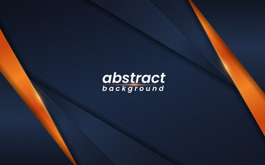 Abstract navy background with shiny orange gradient