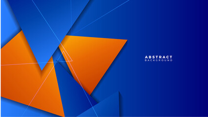 Wall Mural - Modern blue orange banner geometric shapes corporate abstract technology background. Vector abstract graphic design banner pattern presentation background web template.