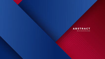 Wall Mural - Modern blue red banner geometric shapes corporate abstract technology background. Vector abstract graphic design banner pattern presentation background web template.