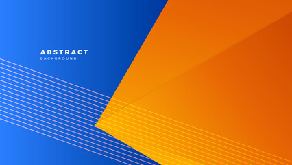 Wall Mural - Modern blue orange banner geometric shapes corporate abstract technology background. Vector abstract graphic design banner pattern presentation background web template.