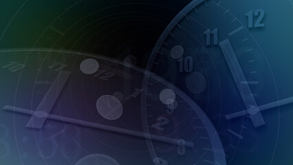 Wall Mural - time flow images with analog clock background.