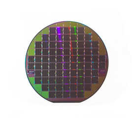 Poster - silicon wafer disk isolated on white background