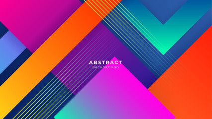 Wall Mural - Minimal geometric colorful banner geometric shapes light technology background abstract design. Vector illustration abstract graphic design banner pattern presentation background web template.