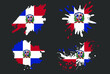 © Hakan - Dominican Republic flag brush splash vector set, country logo asset, paint grunge illustration concept, Dominican Repflag brush stroke grunge effect, water splash mask, creative country flag logo idea