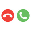 © imdproduction - Answer and decline phone call buttons. yes and no button. Phone call icon
