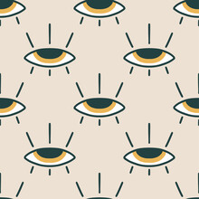 Seamless Pattern With Eyes