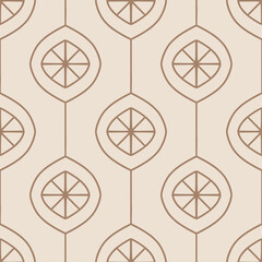 Geometric simple mid century seamless pattern with abstract shapes