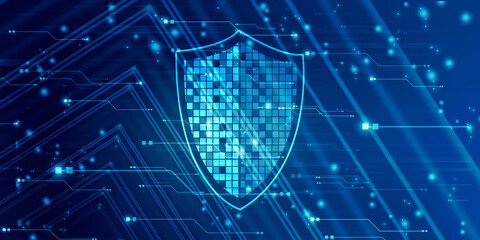 2d illustration Security concept - shield 