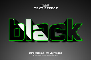 Wall Mural - Editable text effect, Black background, Black text