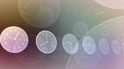 Wall Mural - time flow images with analog clock background.