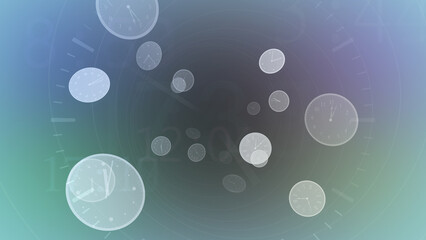 Wall Mural - time flow images with analog clock background.