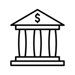 Wall Mural - Bank building icon. Pictogram isolated on a white background.