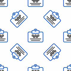 Poster - Line Taxi driver license icon isolated seamless pattern on white background. Colorful outline concept. Vector