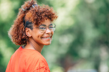 portrait of african american girl outdoors